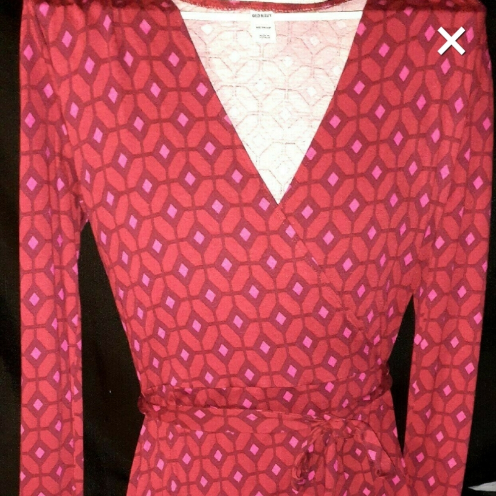 Red Print Wrap Dress